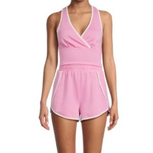 No Boundaries 2X & 3X Pink Juniors Halter Tank Top and Shorts Set 2-Piece